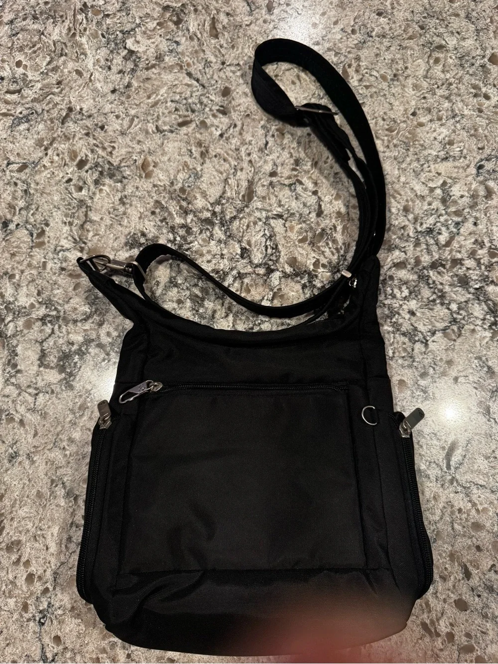 Travelon Black Crossbody Messenger mid size Bag